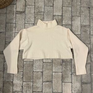 Aritzia Cropped Cream Wool Sweater size small